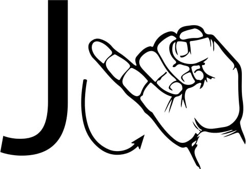 Asl Sign Language Letter J Coloring Page